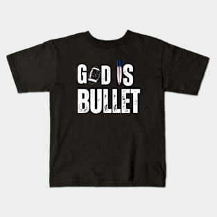 God is  Bullet Football Season Kids T-Shirt